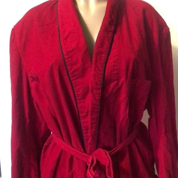 THE BROADWAY red color Corduroy Robe - Picture 3 of 14